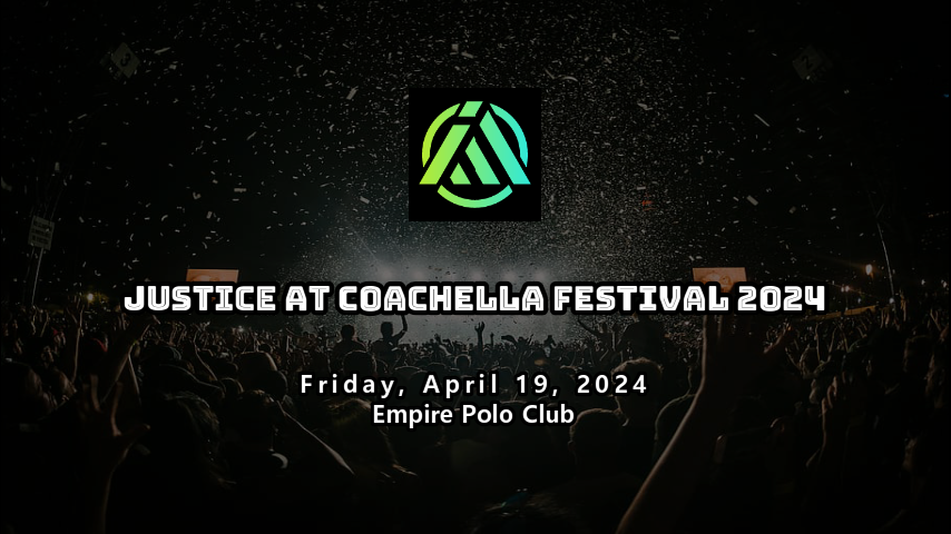 Coachella Festival 2024. Artist: Justice, Venue: Empire Polo Club, Indio, CA, USA. Date : Friday, April 19, 2024